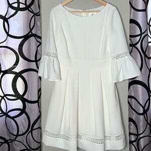 Eliza J white bell sleeve dress size 8